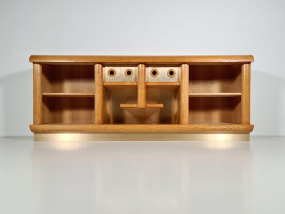 oak and brass sideboard/credenza