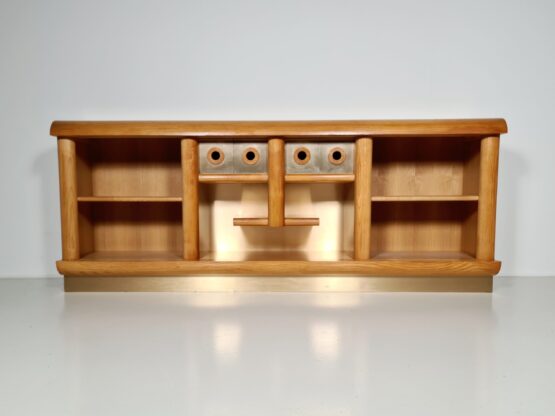 oak and brass sideboard/credenza