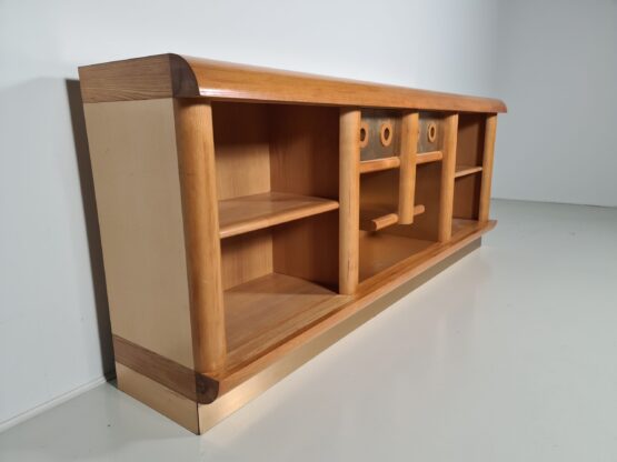 oak and brushed brass sideboard/credenza