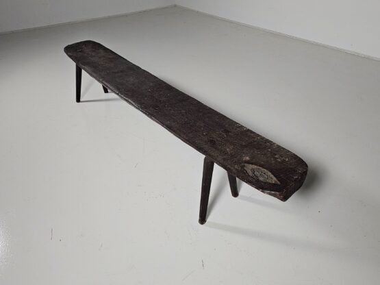 Early 1900 French wabi-sabi style wooden bench