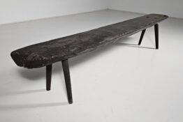 Early 1900 French wabi-sabi style wooden bench