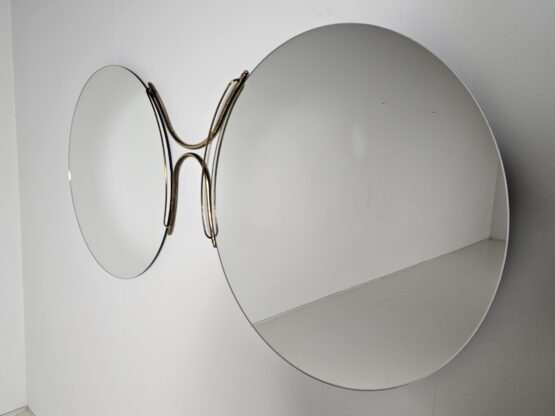 Unique Mid-Century Modern Brass Italian Large Wall Mirror, 1970s - Image 2